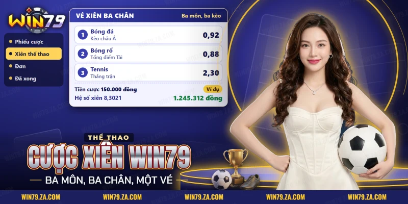 Cược xiên Win79 ghép bóng đá, bóng rổ và tennis trên một vé thể thao ba chân