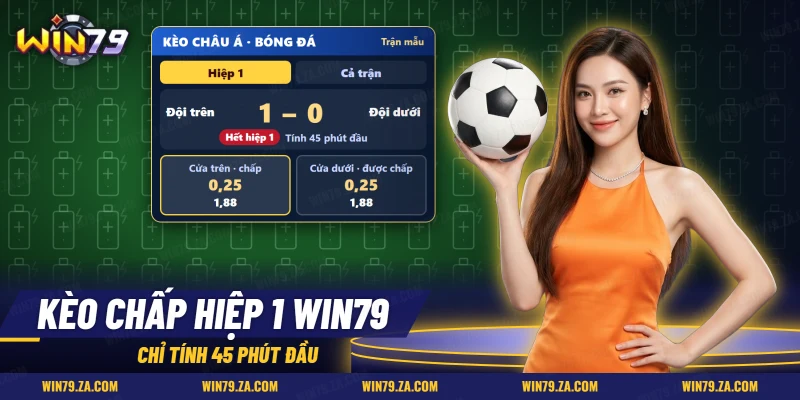 Kèo chấp hiệp 1 Win79 với tỷ số hết hiệp đầu của một trận bóng đá