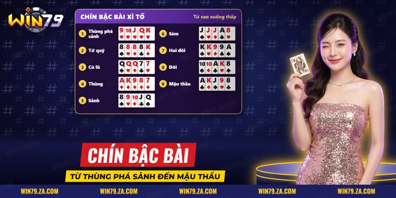 Chín bậc bài xì tố từ thùng phá sảnh xuống mậu thầu kèm tay mẫu