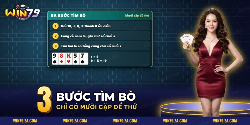 Ba bước tìm nhóm ba lá tròn chục từ năm lá ngầu hầm